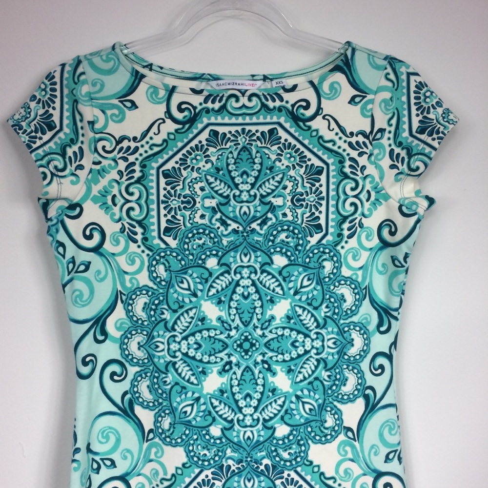 Isaac Mizrahi Live! Turquoise Kaleidoscope Dress - Picture 3 of 5